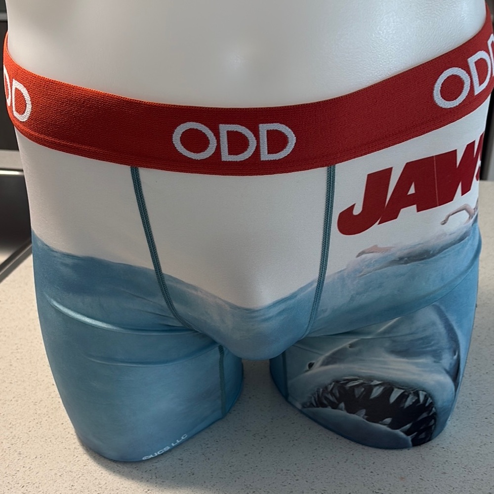 Red and Blue Boxer Briefs with Shark Design